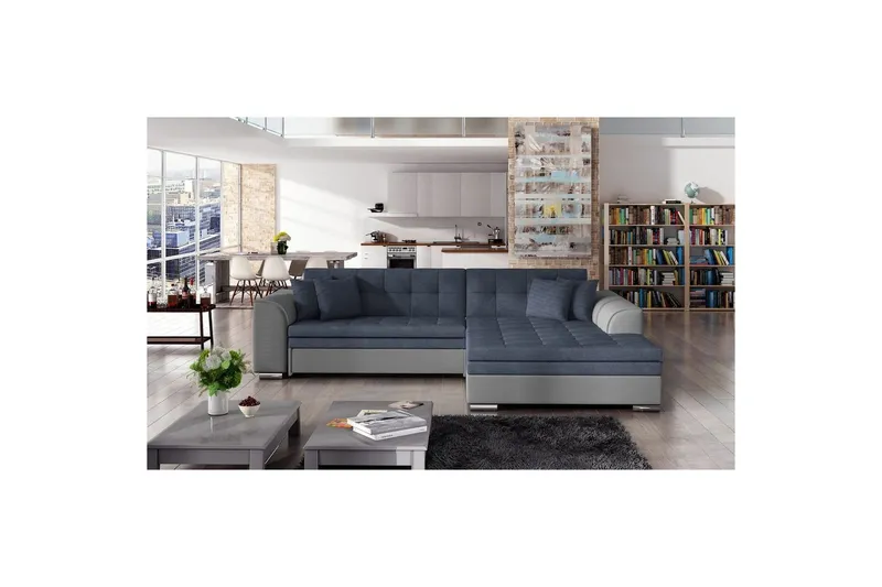 Hörnsoffa Eltap Sorento 296x194x78 cm - Soro 76, Soft 29, Blå, Höger — Soro 76, Soft 29, Blå, Höger