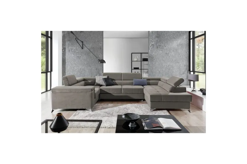 Hörnsoffa Eltap Thiago 342x208x88 cm - Paros 02, Beige, Höger — Paros 02, Beige, Höger