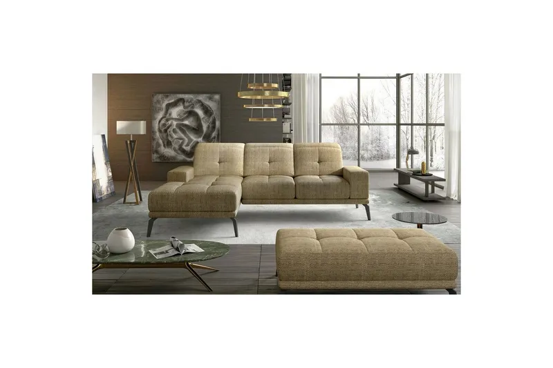 Hörnsoffa Eltap Torrense 265x175x98 cm - Berlin 03, Beige, Vänster — Berlin 03, Beige, Vänster