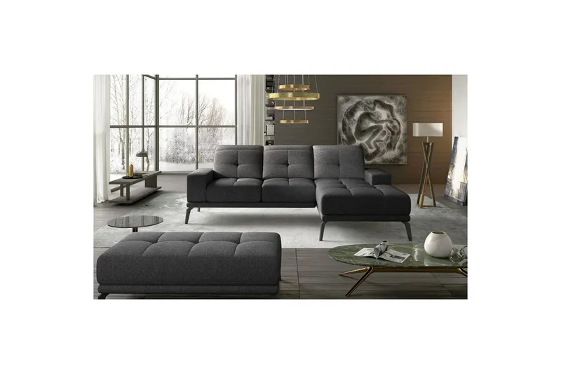 Hörnsoffa Eltap Torrense 265x175x98 cm - Inari 96, Grå, Höger — Inari 96, Grå, Höger
