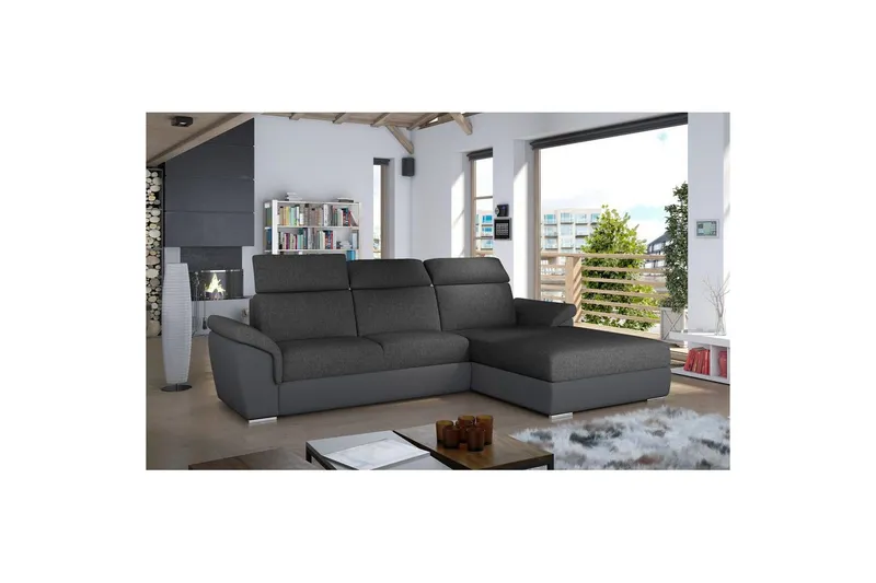Hörnsoffa Eltap Trevisco 272x216x100 cm - Inari 96, Soft 29, Mörkgrå, Höger — Inari 96, Soft 29, Mörkgrå, Höger