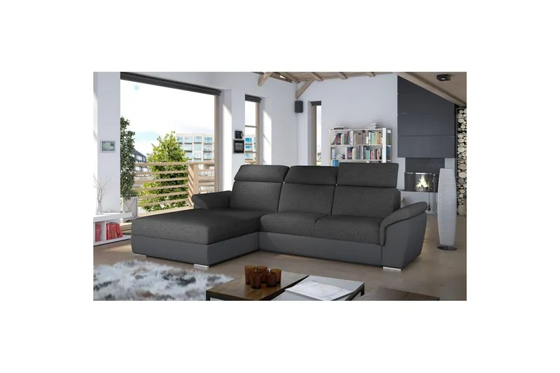 Hörnsoffa Eltap Trevisco 272x216x100 cm - Inari 96, Soft 29, Mörkgrå, Vänster — Inari 96, Soft 29, Mörkgrå, Vänster