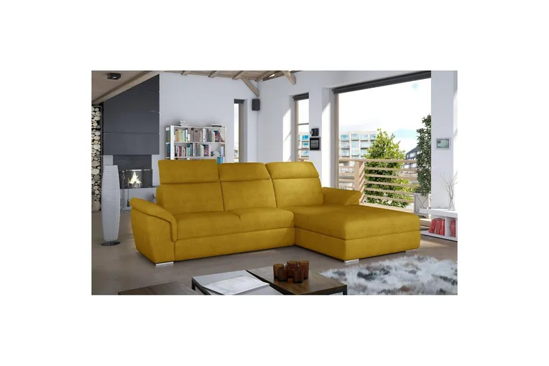 Hörnsoffa Eltap Trevisco 272x216x100 cm - Omega 68, Gul, Höger — Omega 68, Gul, Höger