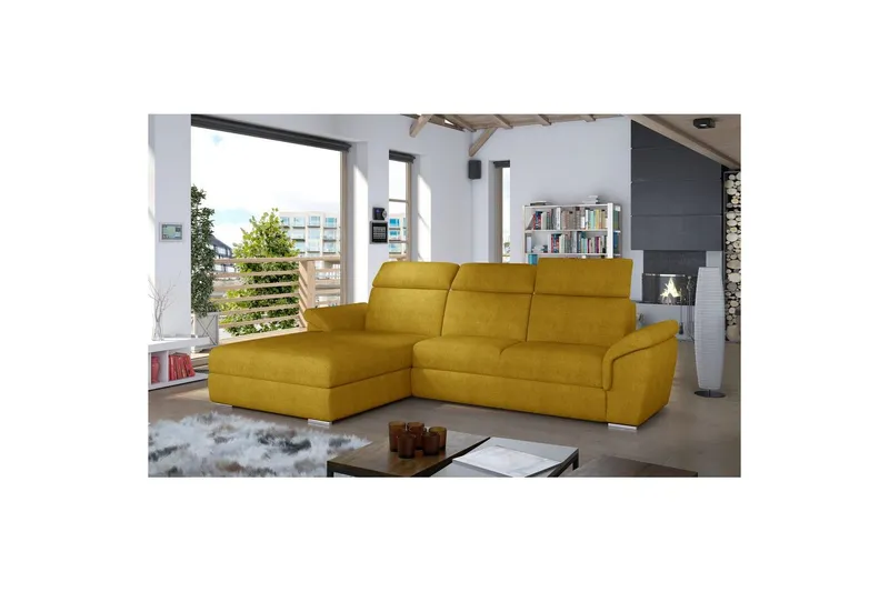 Hörnsoffa Eltap Trevisco 272x216x100 cm - Omega 68, Gul, Vänster — Omega 68, Gul, Vänster