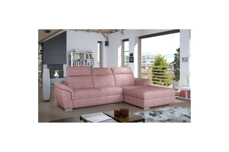 Hörnsoffa Eltap Trevisco 272x216x100 cm - Omega 91, Rosa, Höger — Omega 91, Rosa, Höger