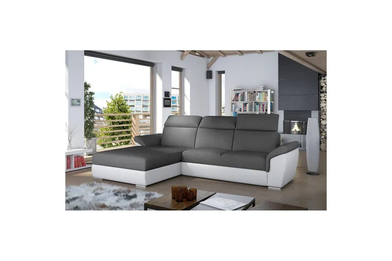 Hörnsoffa Eltap Trevisco 272x216x100 cm - Sawana 05, Soft 17, Mörkgrå, Vänster — Sawana 05, Soft 17, Mörkgrå, Vänster
