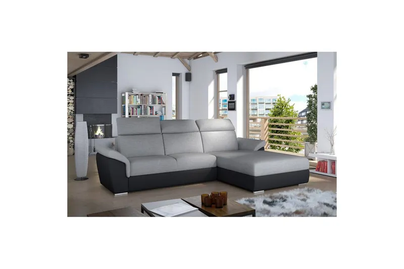 Hörnsoffa Eltap Trevisco 272x216x100 cm - Sawana 21, Soft 11, Grå, Höger — Sawana 21, Soft 11, Grå, Höger