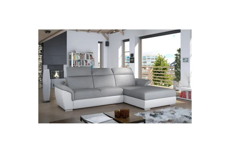 Hörnsoffa Eltap Trevisco 272x216x100 cm - Sawana 21, Soft 17, Grå, Höger — Sawana 21, Soft 17, Grå, Höger