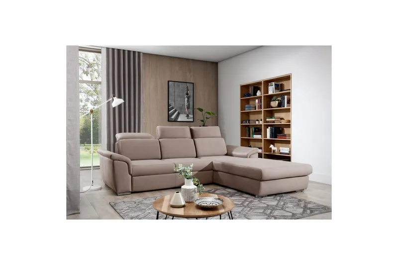 Hörnsoffa Eltap Trevisco 272x216x100 cm - Solar 16, Beige, Höger — Solar 16, Beige, Höger