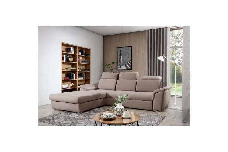 Hörnsoffa Eltap Trevisco 272x216x100 cm - Solar 16, Beige, Vänster — Solar 16, Beige, Vänster
