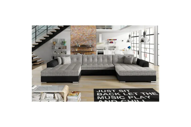 Hörnsoffa Eltap Vento 359x165x78 cm - Berlin 01, Soft 11, Grå, Symmetrisk — Berlin 01, Soft 11, Grå, Symmetrisk