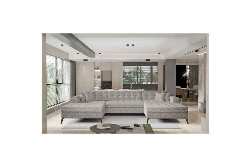 Hörnsoffa Eltap Vertizo 350x170x93 cm - Marte 130, Grå, Symmetrisk — Marte 130, Grå, Symmetrisk