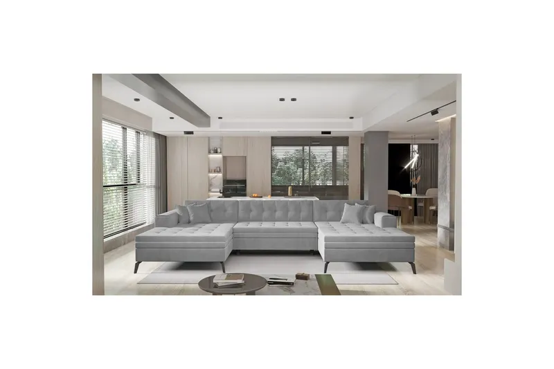 Hörnsoffa Eltap Vertizo 350x170x93 cm - Nube 3, Grå, Symmetrisk — Nube 3, Grå, Symmetrisk