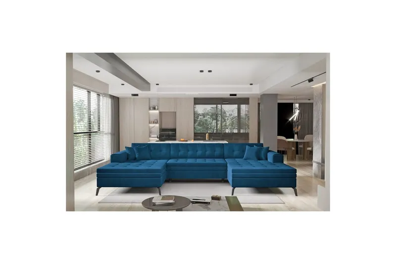 Hörnsoffa Eltap Vertizo 350x170x93 cm - Nube 40, Mörkblå, Symmetrisk — Nube 40, Mörkblå, Symmetrisk