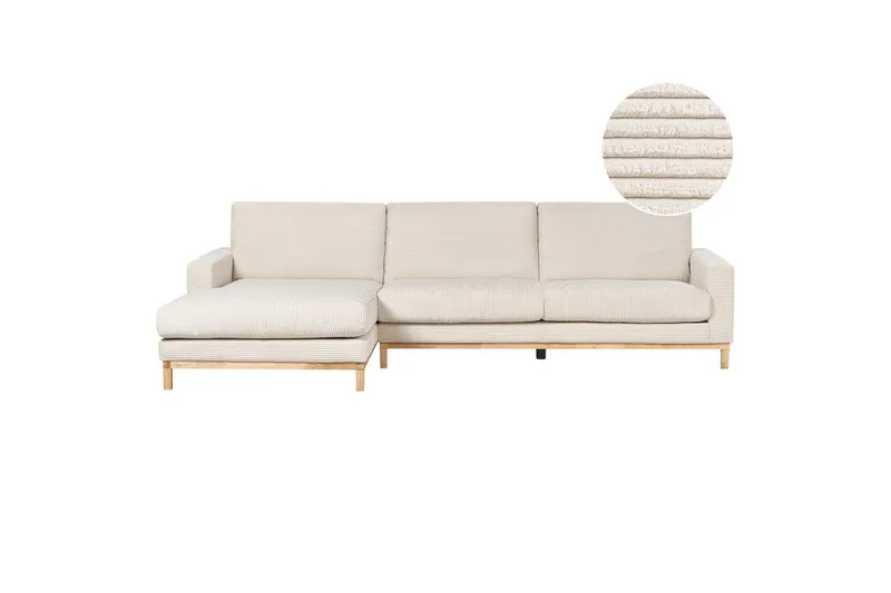 Hörnsoffa Siggard Ljusbeige, ljust trä - Ljusbeige, ljust trä — Ljusbeige, ljust trä