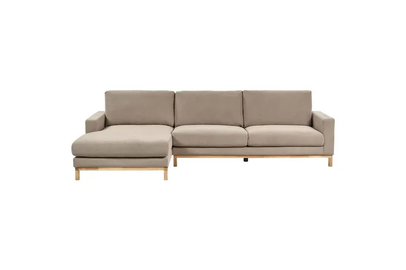 Hörnsoffa Siggard Taupe, ljust trä - Taupe, ljust trä — Taupe, ljust trä