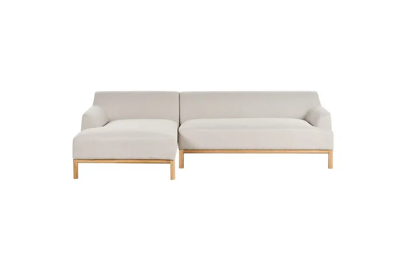 Hörnsoffa Sosjo Beige, ljust trä, Högervänd - Beige, ljust trä, Högervänd — Beige, ljust trä, Högervänd