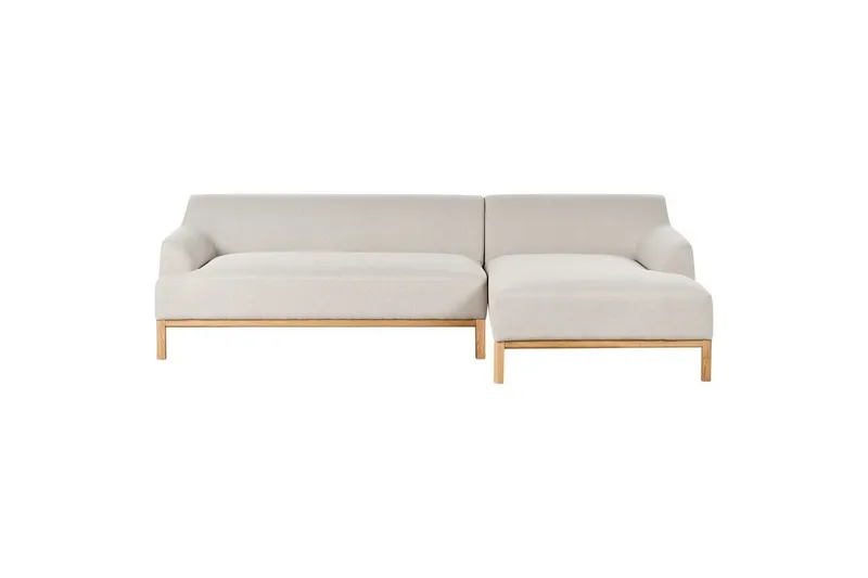 Hörnsoffa Sosjo Beige, ljust trä, Vänstervänd - Beige, ljust trä, Vänstervänd — Beige, ljust trä, Vänstervänd