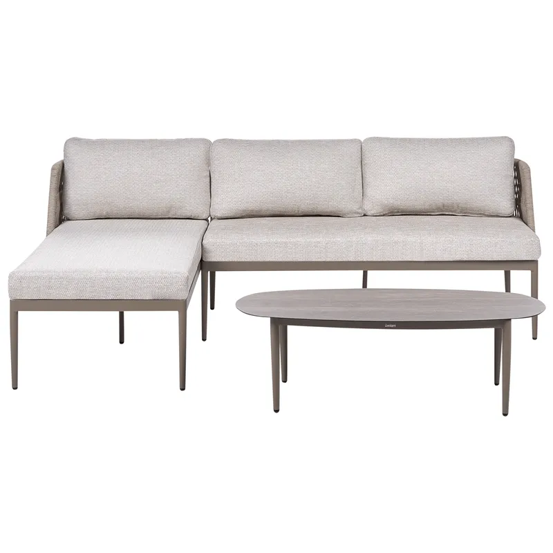 Hörnsoffa utomhus med Bord 3-Sits Leffe Högervänd - Beige — Beige