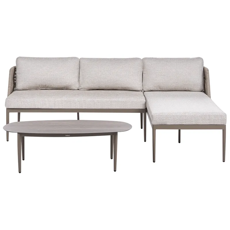 Hörnsoffa utomhus med Bord 3-Sits Leffe Vänstervänd - Beige — Beige