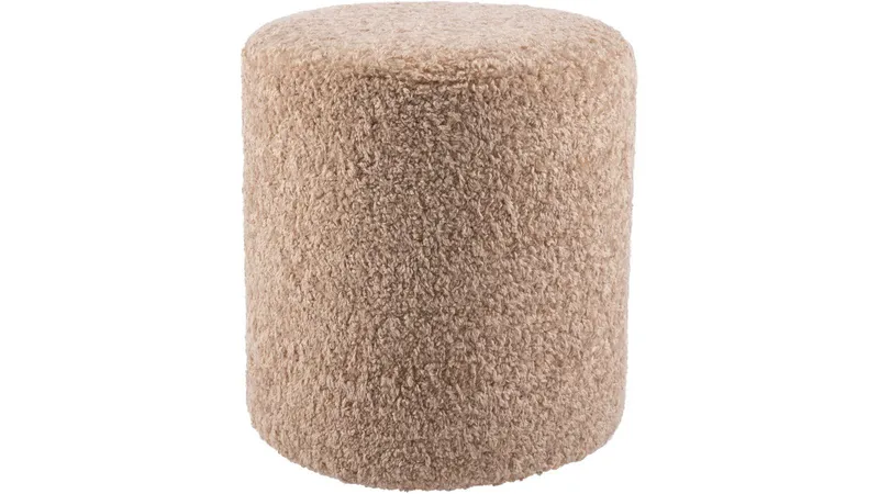 House Puff 35 cm Rund Teddy - Beige — Beige