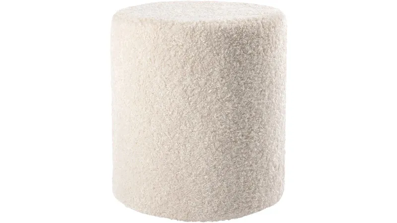 House Puff 40 cm Rund Teddy - Vit — Vit
