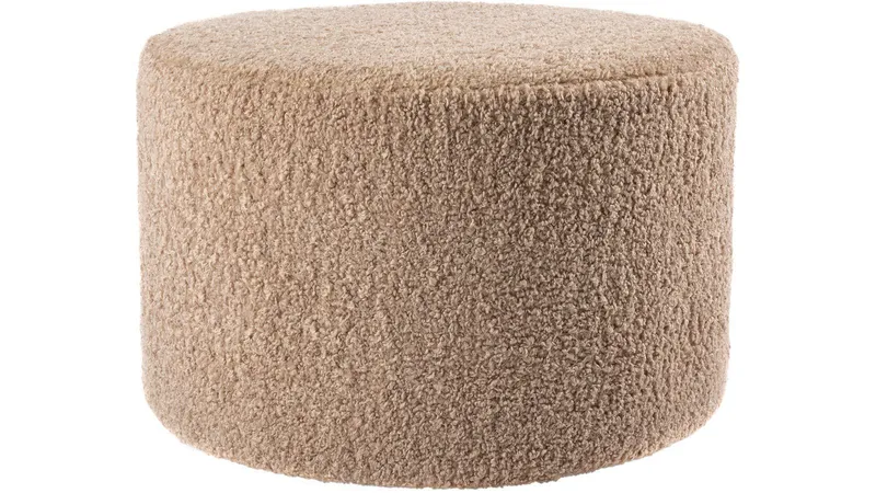House Puff 55 cm Rund Teddy - Beige — Beige