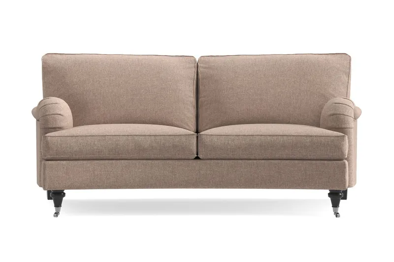 Howard Classic 2-sits Svängd Tygsoffa - Mörkbeige — Bloomington