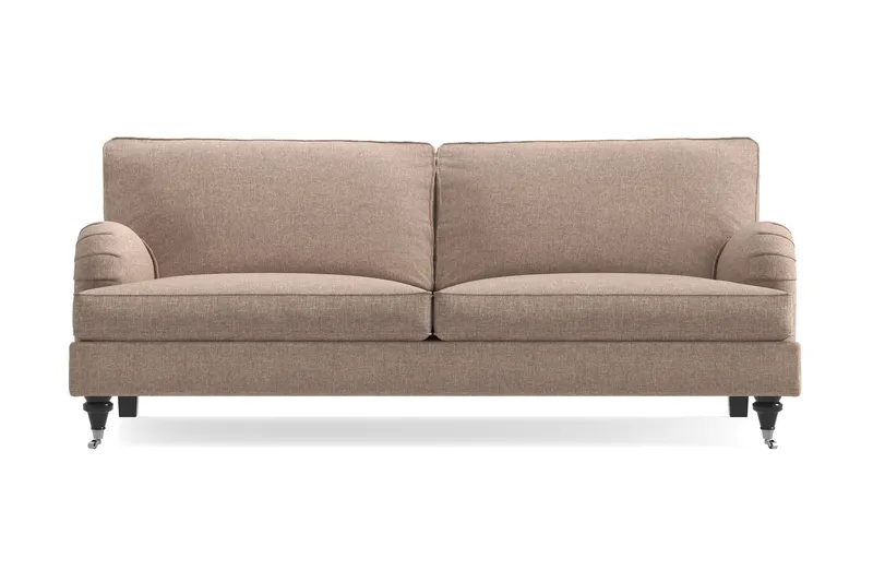 Howard Classic 3-sits Tygsoffa - Mörkbeige — Bloomington