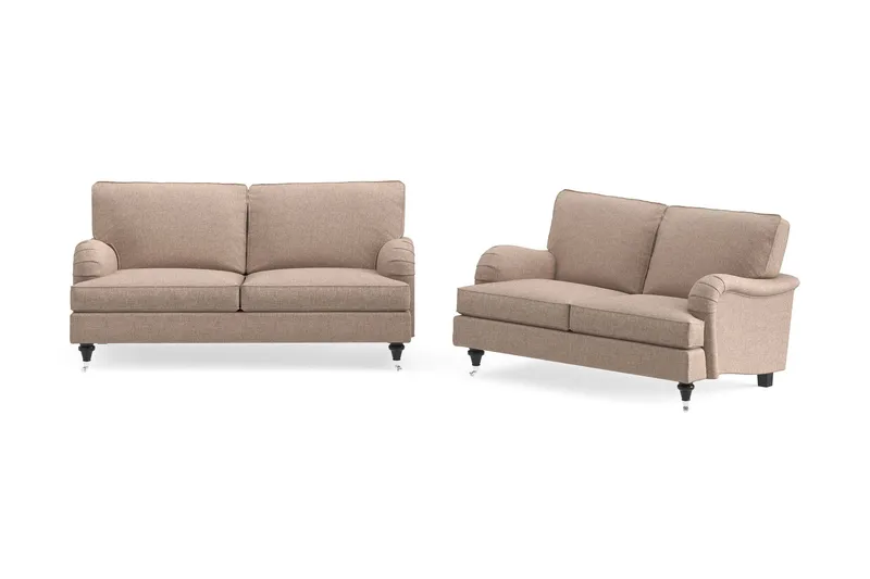 Howard Classic Soffgrupp 2-sits + 2-sits Tygsoffa - Mörkbeige — Bloomington