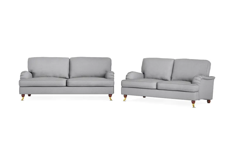 Howard Lyx Soffgrupp 3-sits + 2-sits Tygsoffa - Ljusgrå — Bloomington