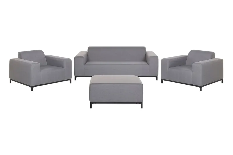 Hughen Loungegrupp Utomhus 5-sits - Grå/Svart — Grå/Svart