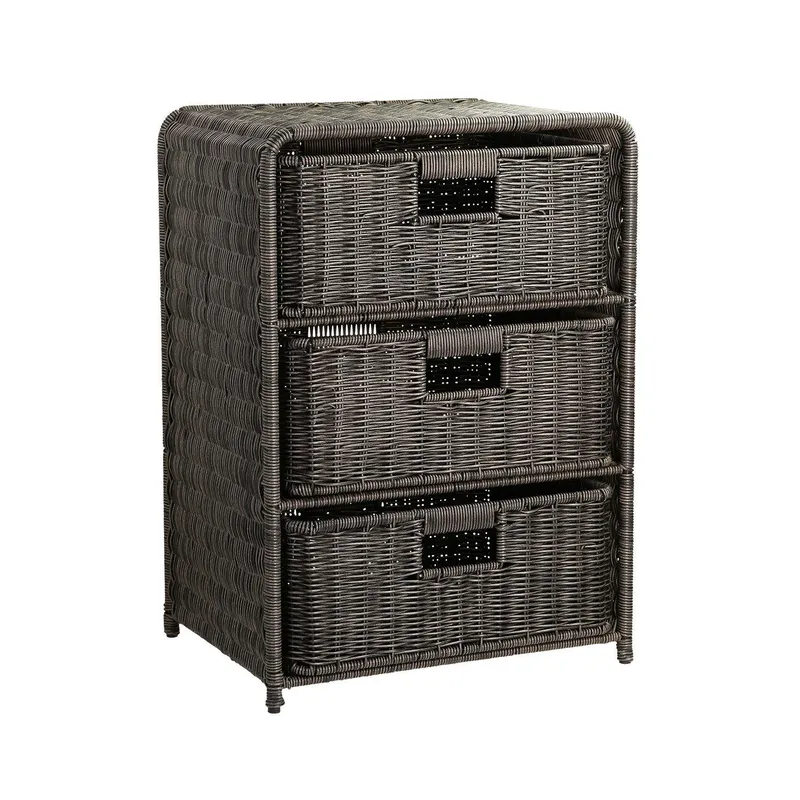 Hylla med 3 korgar Basile 40x30x56 cm - Mörk — Mörk