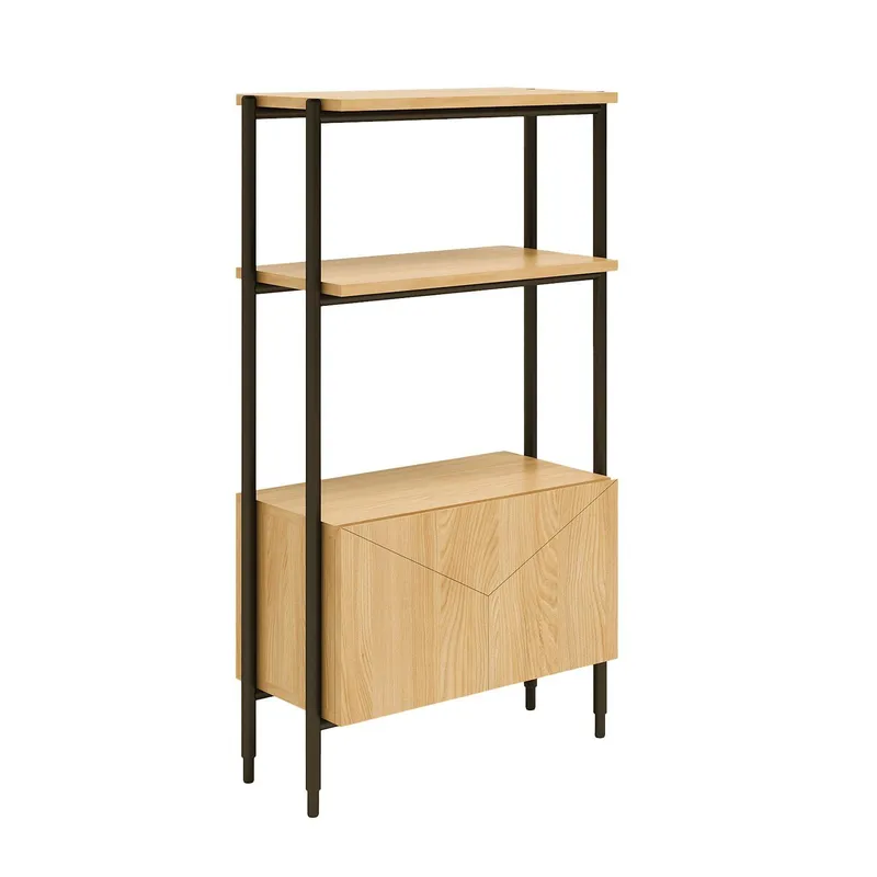 Hylla Nate ek 65,5x32x117 cm - ek/svart — ek/svart