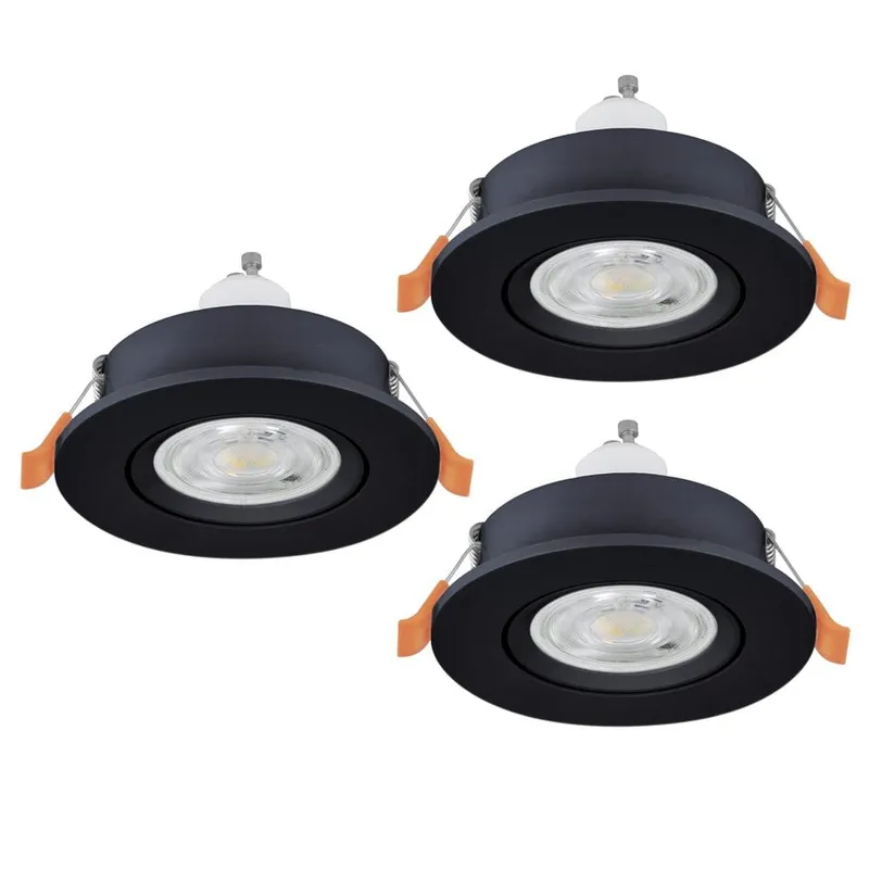 Infälld Lampa Barranco 90 mm 4000K Set om 3 - Svart — Svart