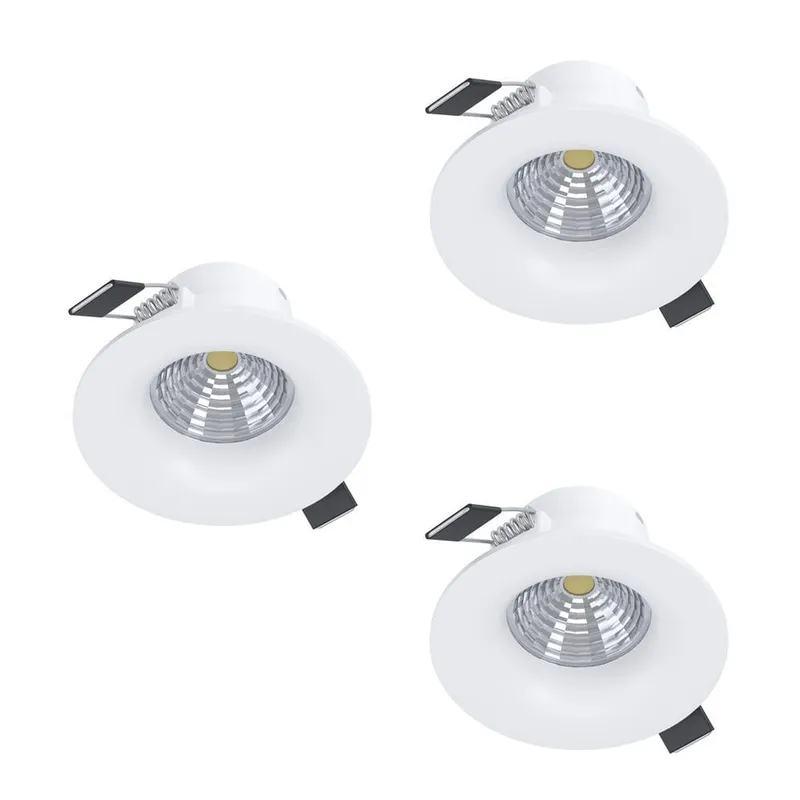 Infälld Lampa Saliceto 88 mm 2700K Set om 3 - Vit — Vit