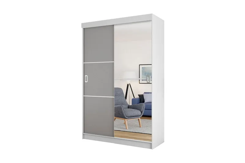 Isolaz Garderob 60x138 cm LED-belysning - Vit/Grå — Vit/Grå