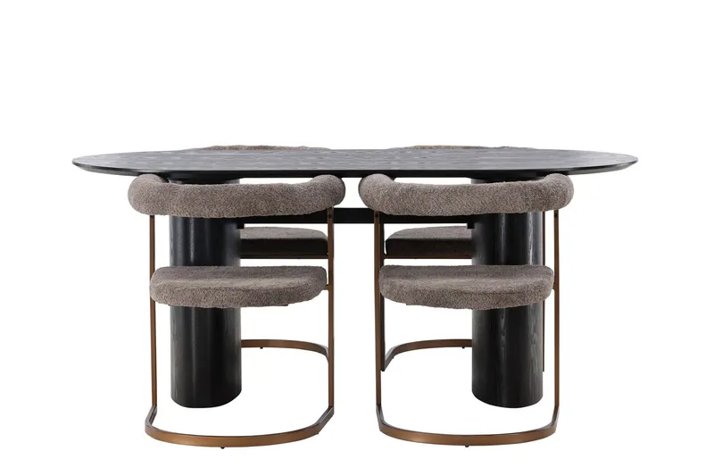Isolde Matgrupp 180 cm Oval med 4 Morning stolar - Brun — Venture Home