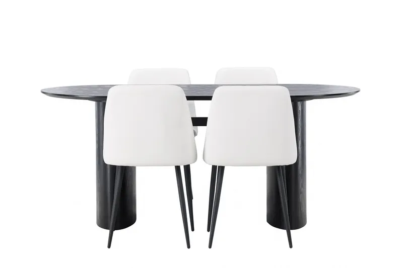 Isolde Matgrupp 180 cm Oval med 4 Night stolar - Svart (Art.nr 3059559) — Venture Home