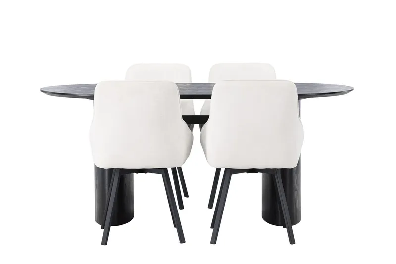 Isolde Matgrupp 180 cm Oval med 4 Rosie stolar - Beige — Venture Home