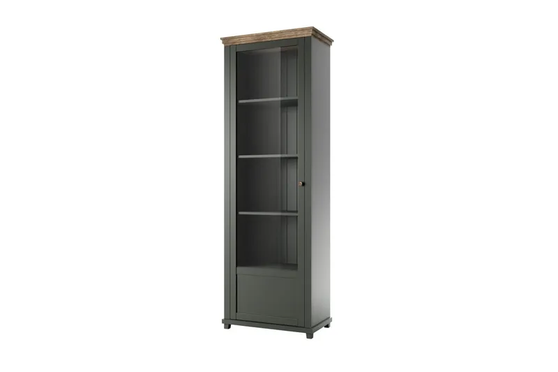 Ivreri Vitrinskåp 42 cm djup 71 cm bred 200 cm hög Mörkt Trä - Khaki/Natur (Art.nr 1408357) — Khaki/Natur