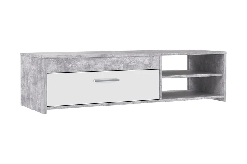 Iztaza Tv-bänk 120 cm - Betonggrå/Vit — Betonggrå/Vit