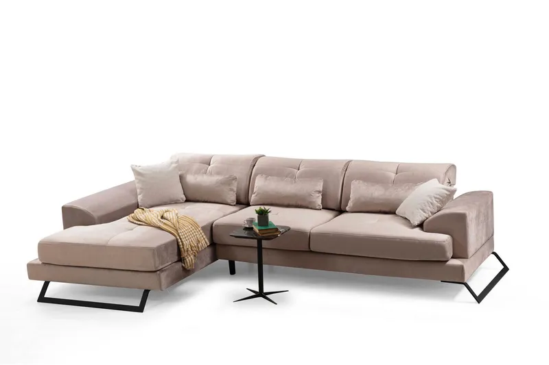 Jaraad Divansoffa Höger - Beige/Svart (Art.nr 1306721) — Beige/Svart