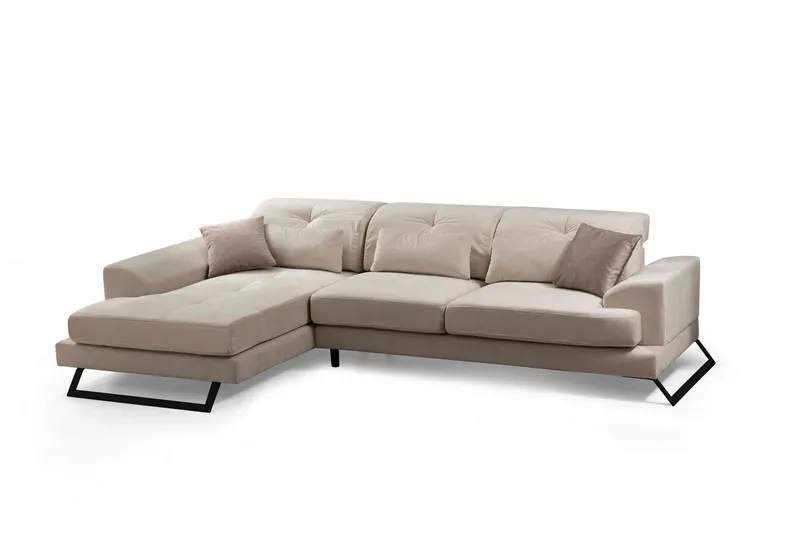 Jaraad Divansoffa Höger - Beige/Svart (Art.nr 1306507) — Beige/Svart