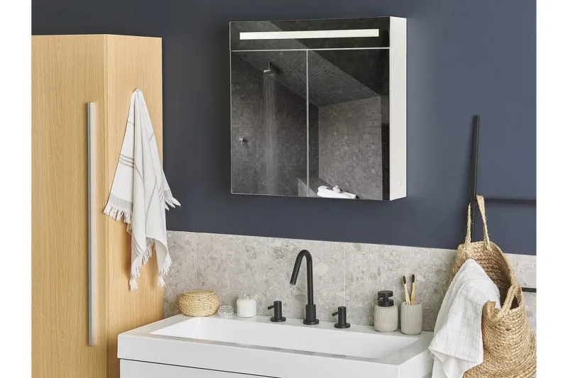 Jaramillo Badrumsskåp 60 cm Spegel med LED-belysning - Vit — Vit