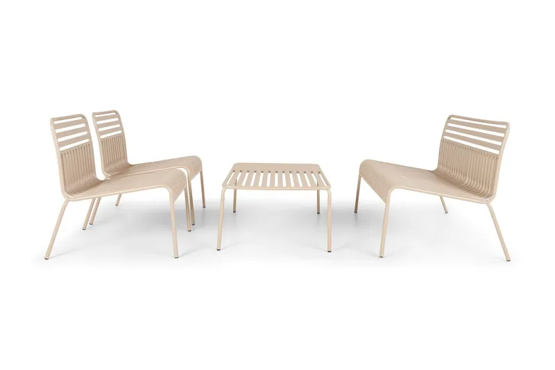 Jarva Liten 4-sits Soffgrupp Utomhus i metall - Beige — Comfort Garden