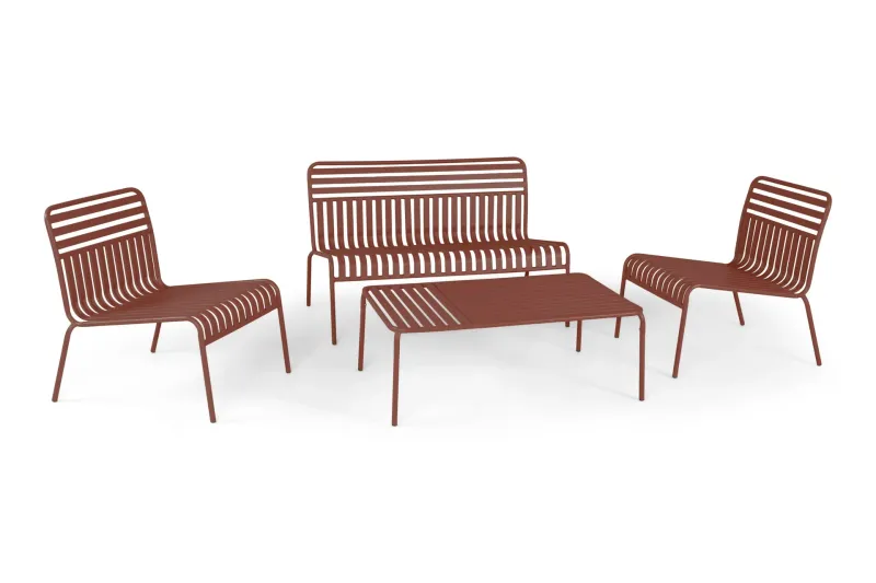 Jarva Liten 4-sits Soffgrupp Utomhus i metall - Röd — Comfort Garden