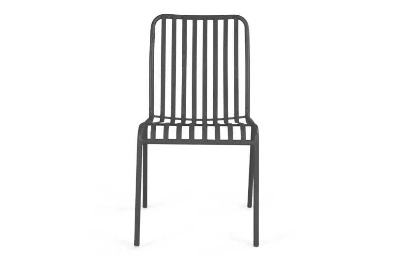 Jarva Matstol Utomhus i metall för balkong och uteplats - Grå / Svart — Comfort Garden