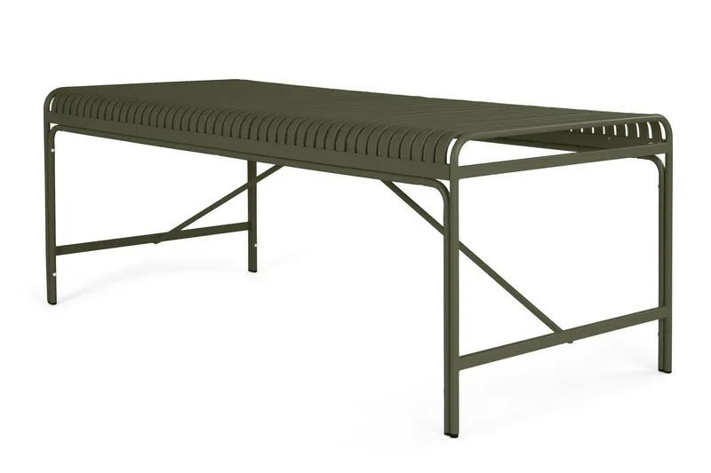 Jarva Rektangulärt Matbord Utomhus 90x200 cm i Metall - Grön — Comfort Garden