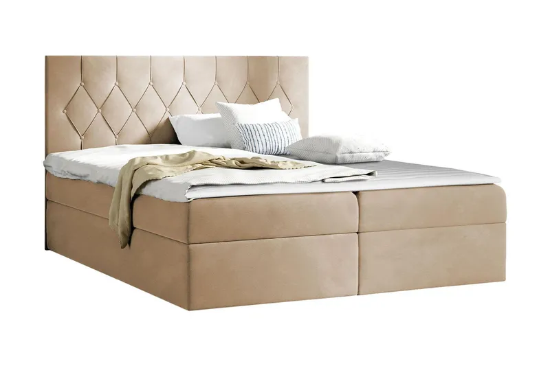 Jitendera Sängpaket Kontinentalsäng 120x200 cm med Förvaring - Beige — Beige
